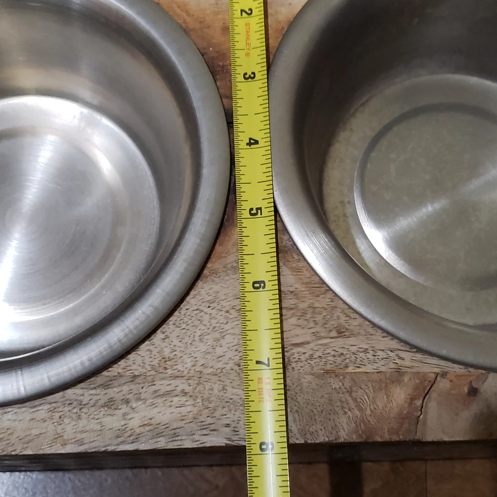 Raised dog bowls metal & wood
